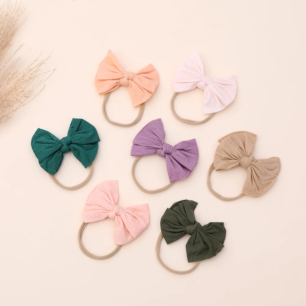 

Cute Baby Nylon Headband Soft Stretch Bow Hair Band Newborn Headwear Bowknot Head Bands For Children Baby Girl Hair Accessories