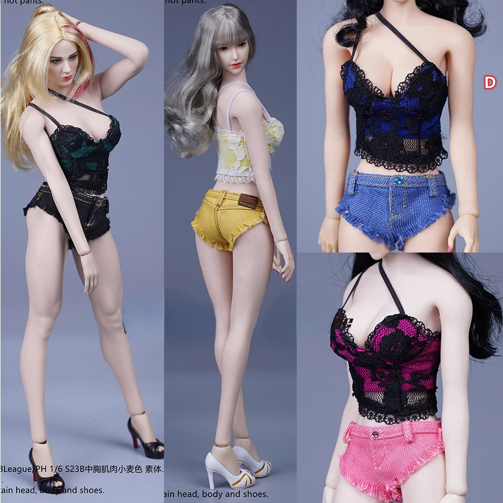 

1/6, Женский солдат SA Toys SA029, кружевной бандаж, жилет и шорты для куклы 12 дюймов (без фигурки)