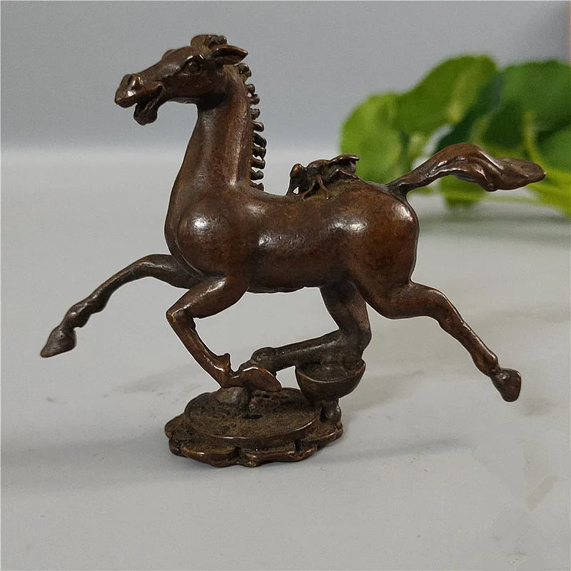 

1pc 7.5*6.3cm Small Auspicious Horse Copper Retro Style Home/Office Putting Decorate Collective Wealth Ornaments