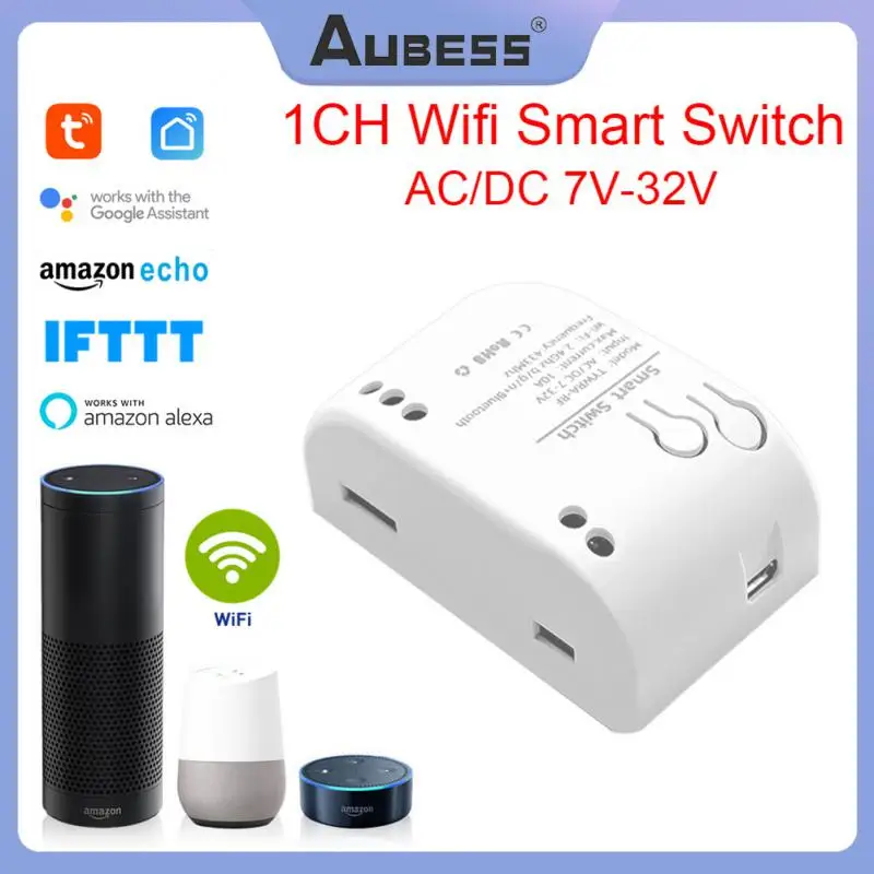 

Смарт-переключатель Wi-Fi Tuya с поддержкой Alexa и Google, 10 А