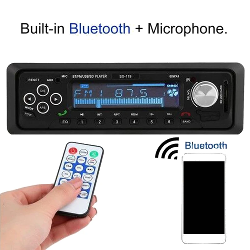 

SX-119 Car Bluetooth Card Machine Bluetooth Hands-Free MP3 Car Radio Player DAB+