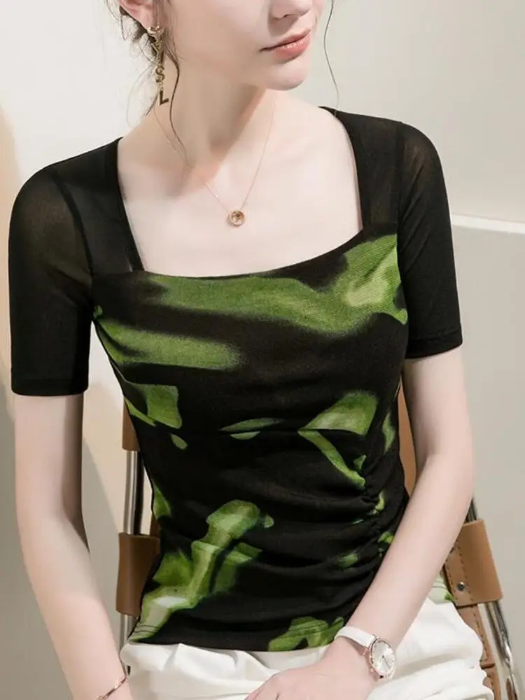 Сетчатая Лоскутная Одежда для китайских народных танцев женская рубашка flamмаго