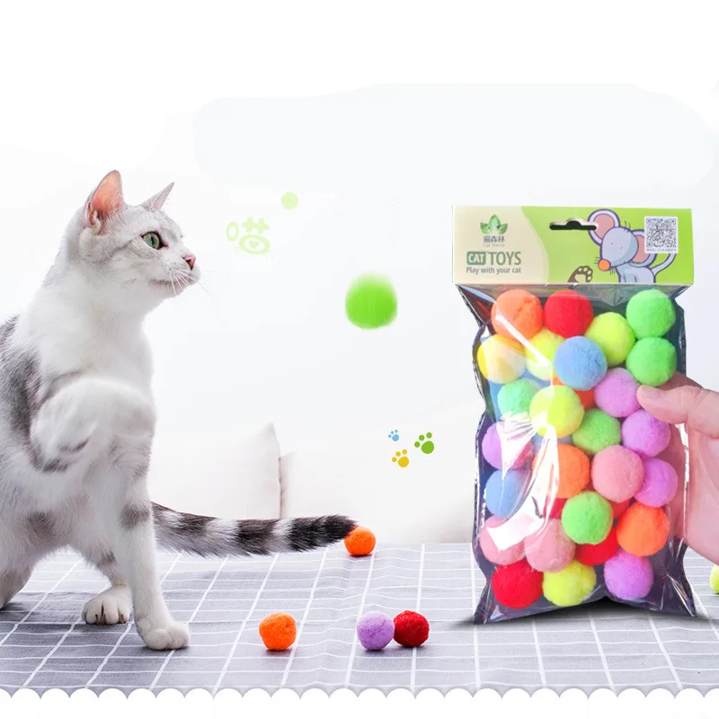 

Cat toy cat ball color bouncy ball 30 pack cat toy ball cat supplies scratch resistant cat toys