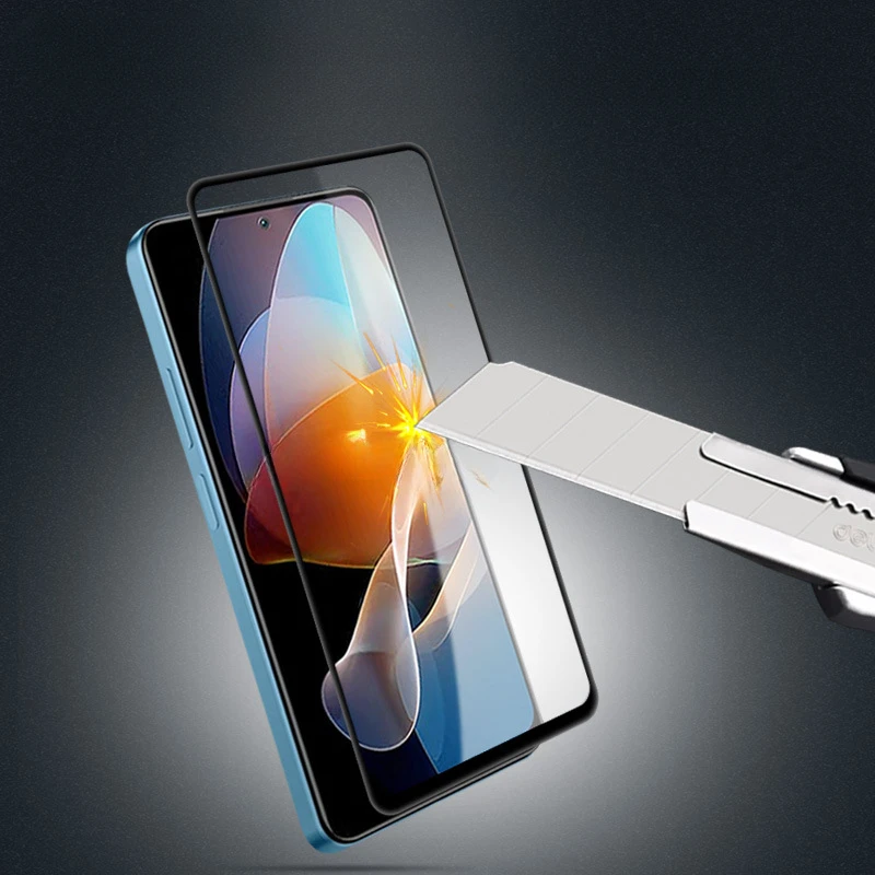 Закаленное стекло для Xiaomi Redmi Note 12R Pro 2.5D 9H HD Защитная пленка экрана с черными