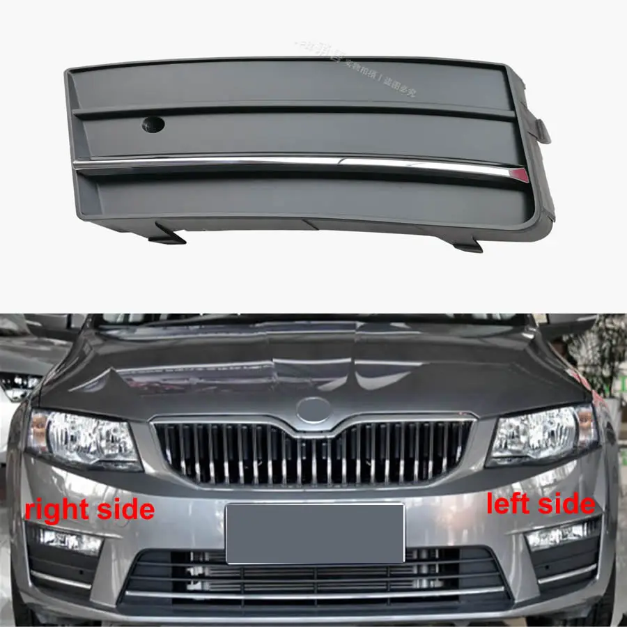 

For Skoda Octavia 2017 Fog Light Cover Trims Front Bumper Lower Grille Fog Lamp Frame