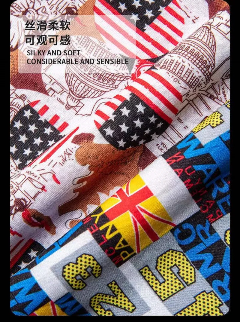 8Pcs/LotMen's Ice Silk Underwear Oversized Loose Breathable Boxer Shorts Summer Thin Plus Size 6xl Men's Underpants