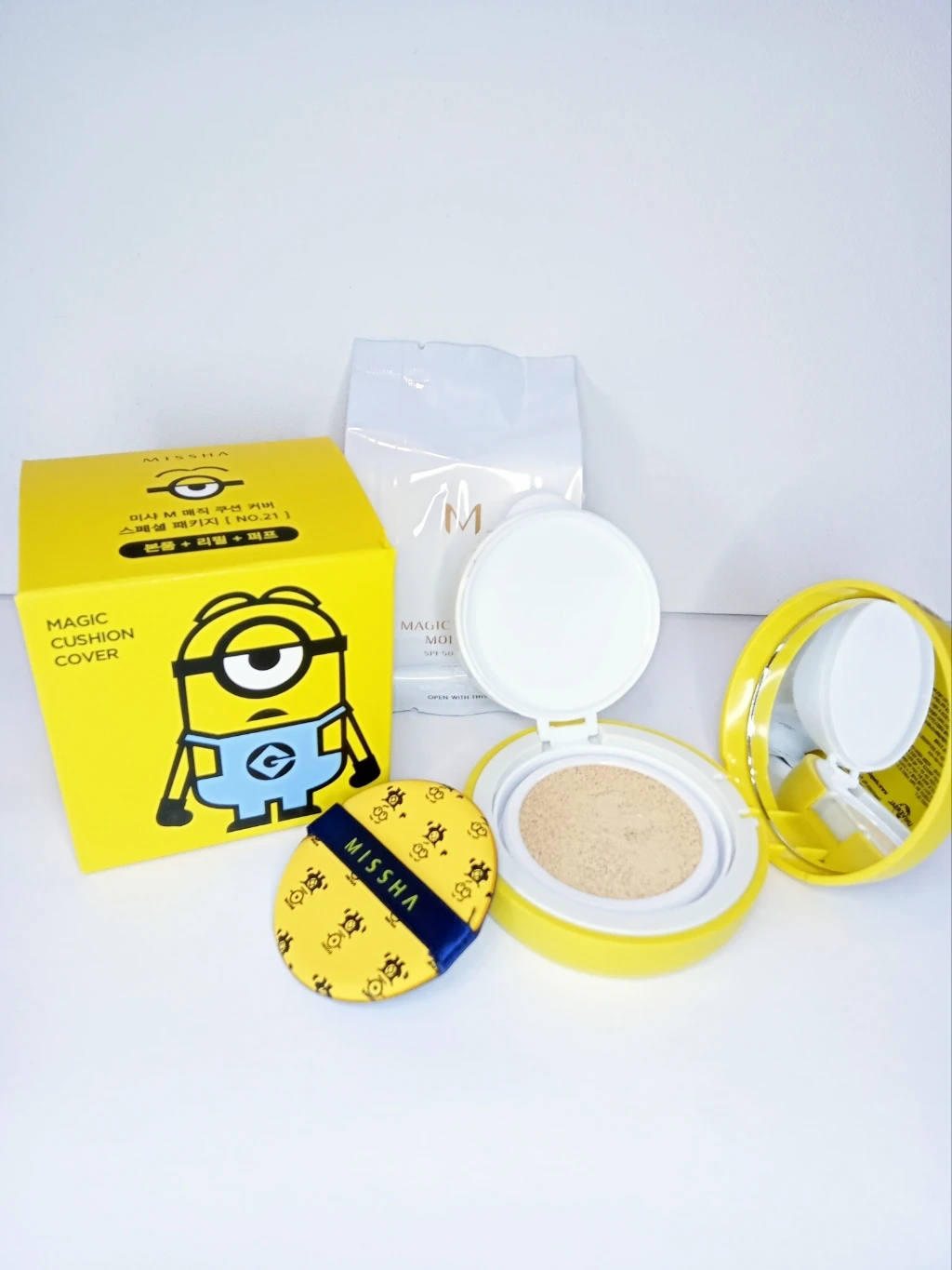 Кушон Missha Magic Cushion SPF50+/ тон 21 /тональный крем /кушон со спонжем |