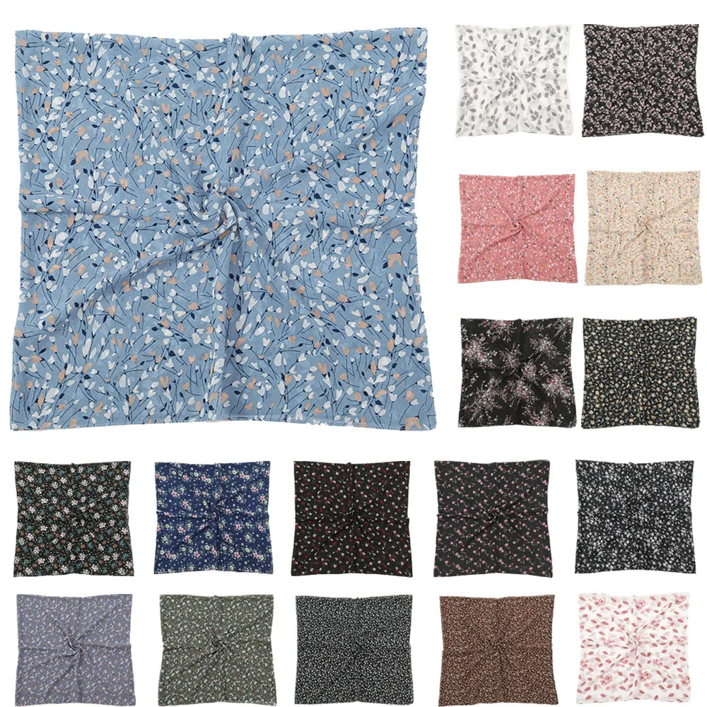 

115*115cm Square Scarf Chiffon Print Hijab Women Muslim Shawls and Wraps Headband Head Scarf Islam Foulard Sjaal Bandanas Stoles