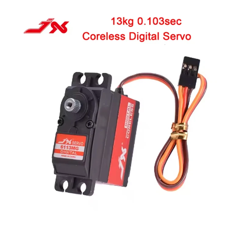 Фото JX RC Servo PDI-6113MG 13 кг 0,103 с высоким крутящим моментом, металлическая шестерня, бессердечный стандартный цифровой сервопривод для радиоуправляемых самолетов, детали самолетов №1