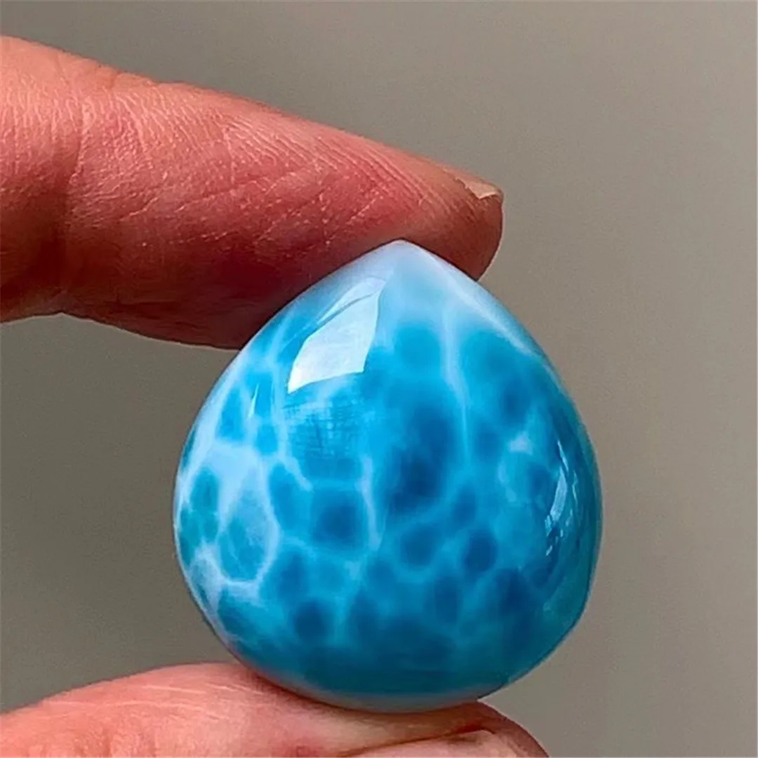 

Лучший Натуральный Синий Ларимар, фотоэлемент для женщин и мужчин, красивый подарок на богатство, лечебный кристалл, бусины 27x24x11 мм, драгоценный камень AAAAA