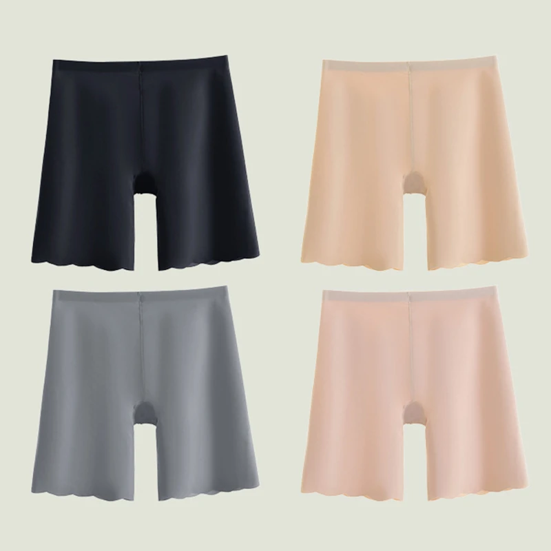 

Бесшовные женские трусики с высокой талией, женские трусики, волнистые Дышащие Короткие колготки под юбку, женское нижнее белье