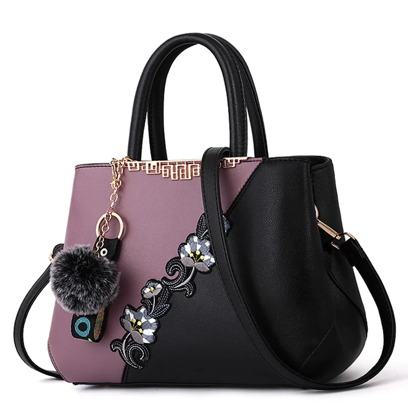 

Сумка 2022 Новая модная женская большая сумка международная торговля сумочка корейский цвет контрастный шерстяной шар на одно плечо скошенная сумка