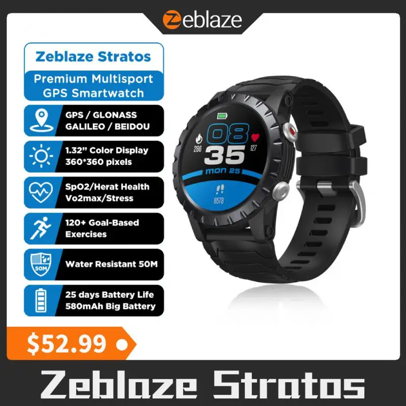 

Zeblaze Stratos Men Fitness Smart Watch Multilingual Health Monitor Touch Screen Bluetooth Call Gift Smartwatch For Android IOS