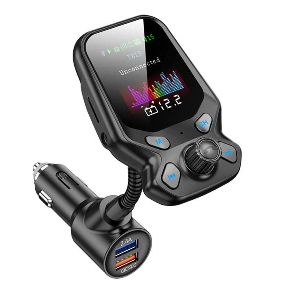 

1. FM-трансмиттер с цветным экраном, Bluetooth, 12-24 В, 87,5-108 МГц