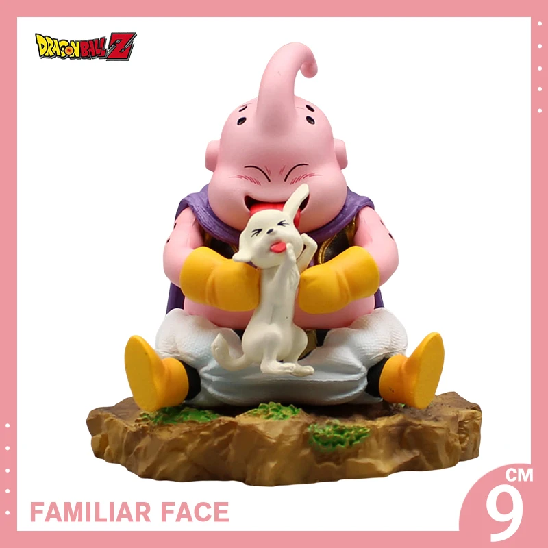 

9cm Dragon Ball Majin Buu GK Anime Figure PVC Q Version Lick The Dog Statue Model Figurine Doll Collection Ornament Desktop Toys