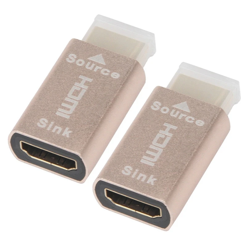 

2X HDMI Lock Screen Signal Holder KVM HDMI2.0 Virtual Adapter EDID DDC Dummy Plug For HDMI Display Emulator