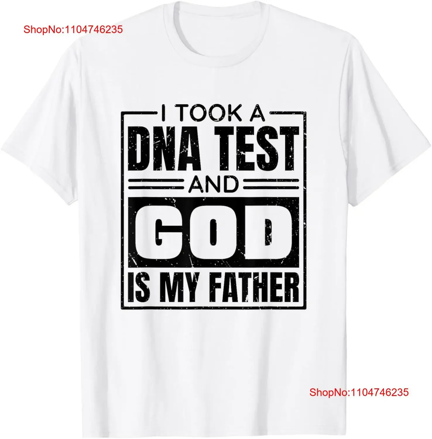 Фото Футболка I Took A Dna Test And God Is My Father Christianity Quote, винтажная стираная уличная одежда, удобная дизайнерская одежда №1
