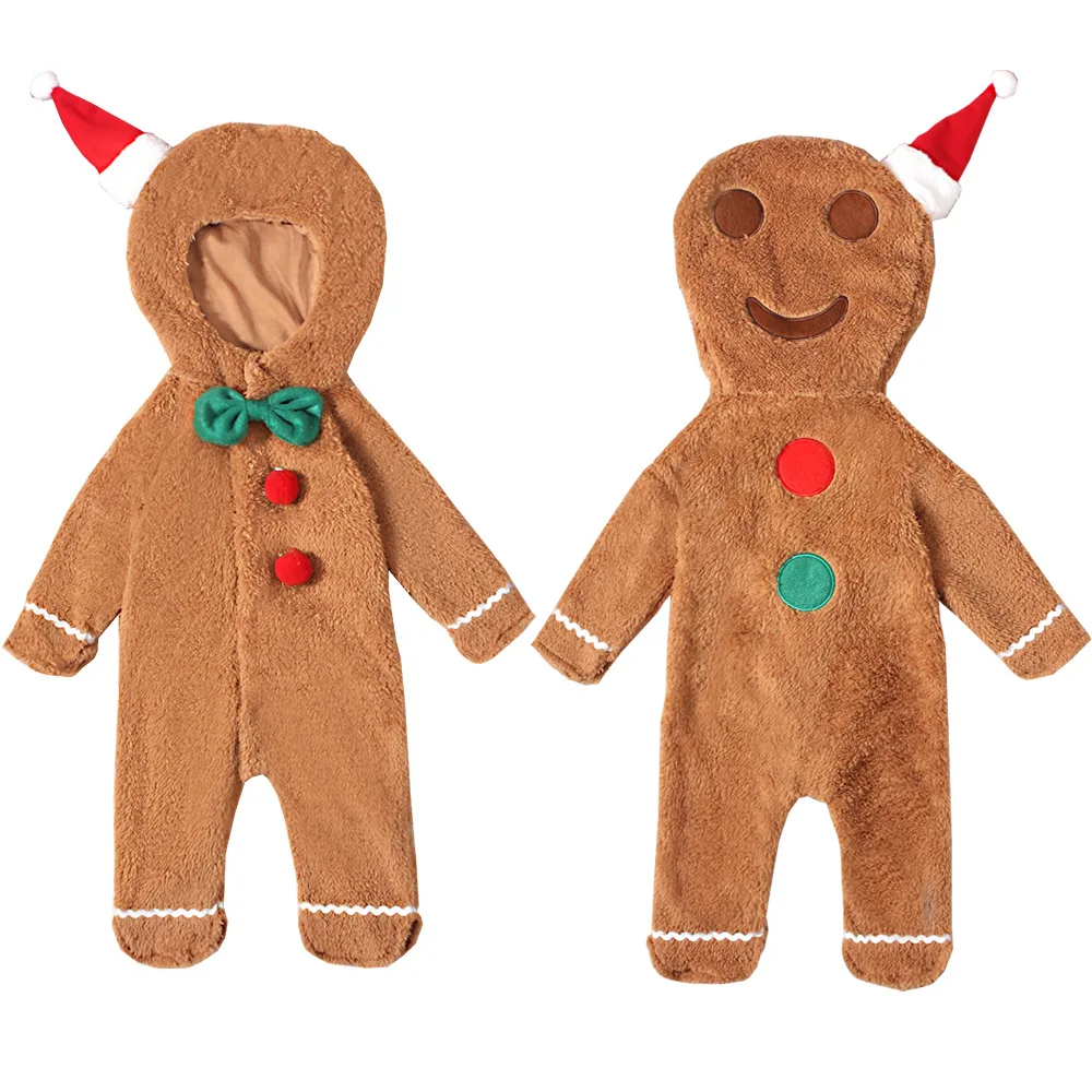 Новое поступление 2025 милый детский пряничный костюм на Рождество Новый год