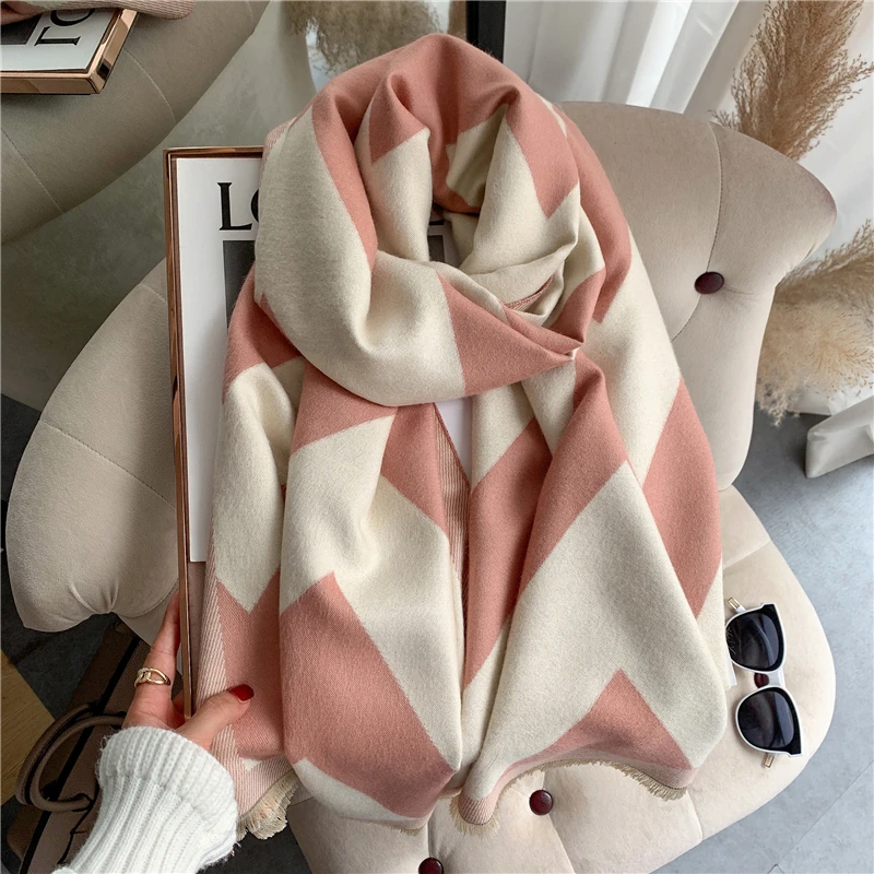 

Women Cashmere Plaid Scarf Winter Warm Shawl Wrap Bufanda Female Pashmina Foulard Long Thick Blanket Lady Stoles