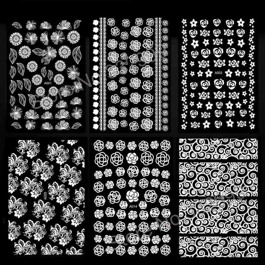 Новое поступление маникюрный дизайн 3D наклейка для ногтей на заднюю часть белая