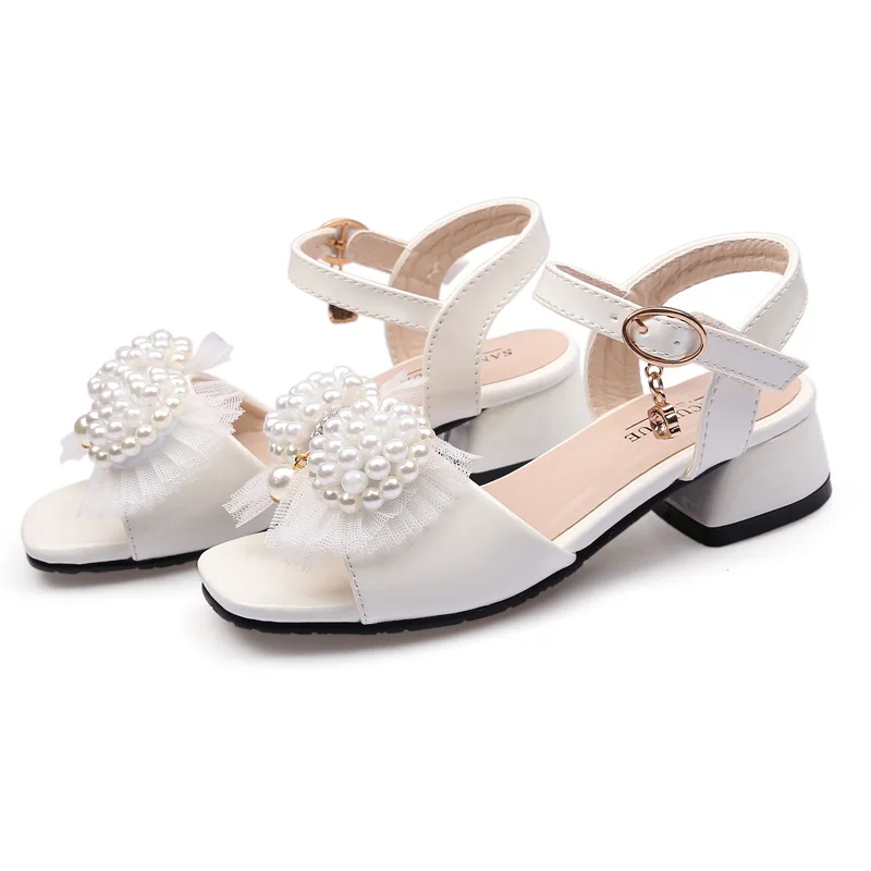 

Fashion Summer Patent Leather Childrens Bowtie Pearl Rhinestone Shoes Sandals Girls Beach Shoes 3 4 5 6 7 8 9 10 11 12 13 Years
