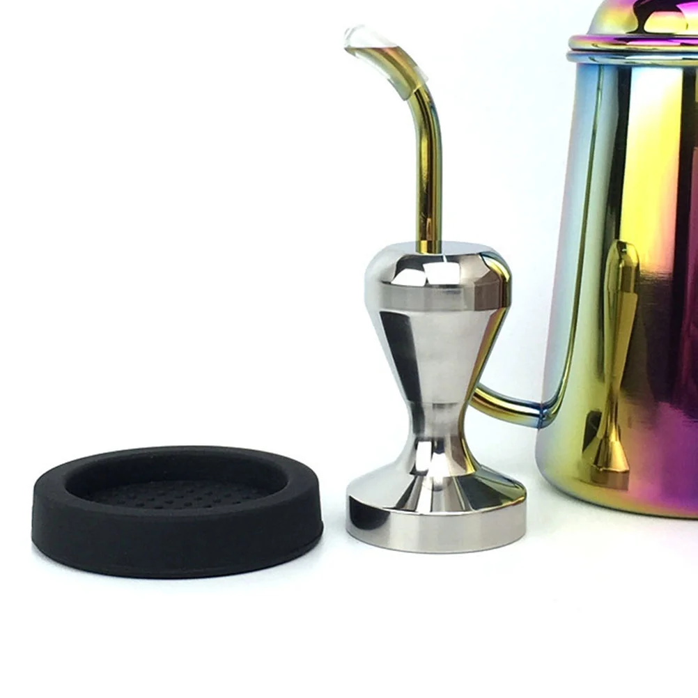 

Round Coffee Press Powder Pad Practical Powder Mat Silicone Coffee Machine Press Powder Pad for Home Store (Black)