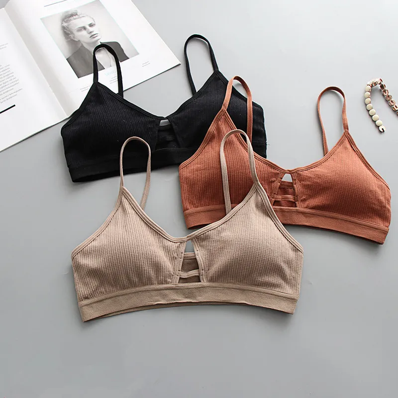 

Top Women Bra Pure Cotton No Steel Ring Tube Top Hollow Push Up Bralette Ultra-thin Comfortable Ladies Underwear Bra Crop Top