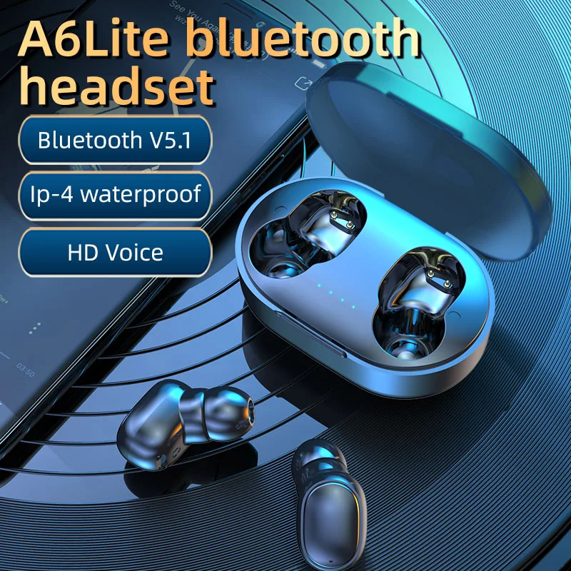 TWS A6Lite Bluetooth Headphones Headset Wireless Earphones HD Voice HiFi Stereo Sport Mini Earbuds For Smartphone iPhone Xiaomi