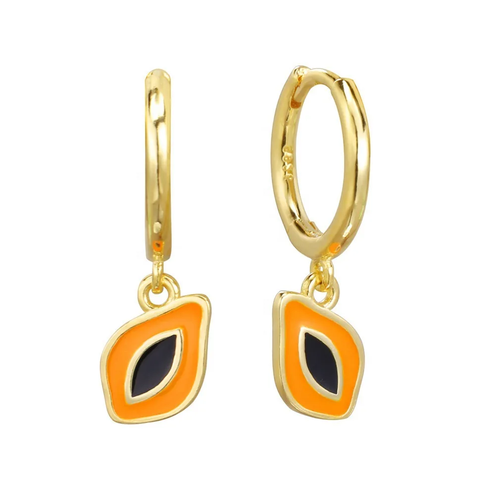

Papaya Earrings White Diamond Stud Earrings Female 925 Silver Sterling Silver Simple Hanging Earrings Earring Jewelry