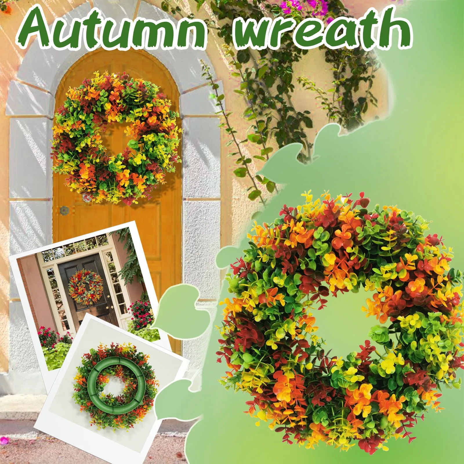 

New Garland Simulation Color Eucalptus Garland Christmas Garland New American Garland Door Hanging Decoration