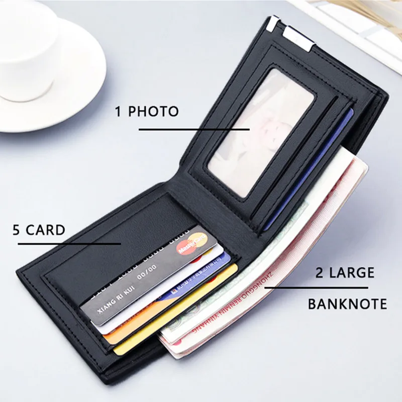 Короткий кошелек для мужчин кредитница визиток бумажник с монетницей и зажимом