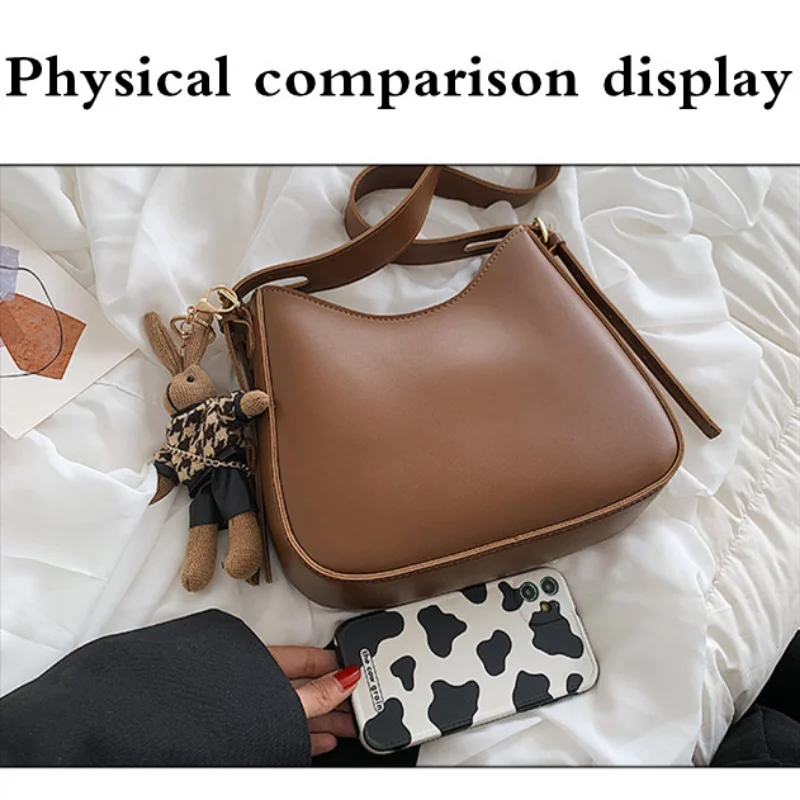Women's Simple Solid Color One Shoulder Underarm Hand Bag bolsa Commuting Crossbody Hand Bags for Women Small Popular Tote сумка