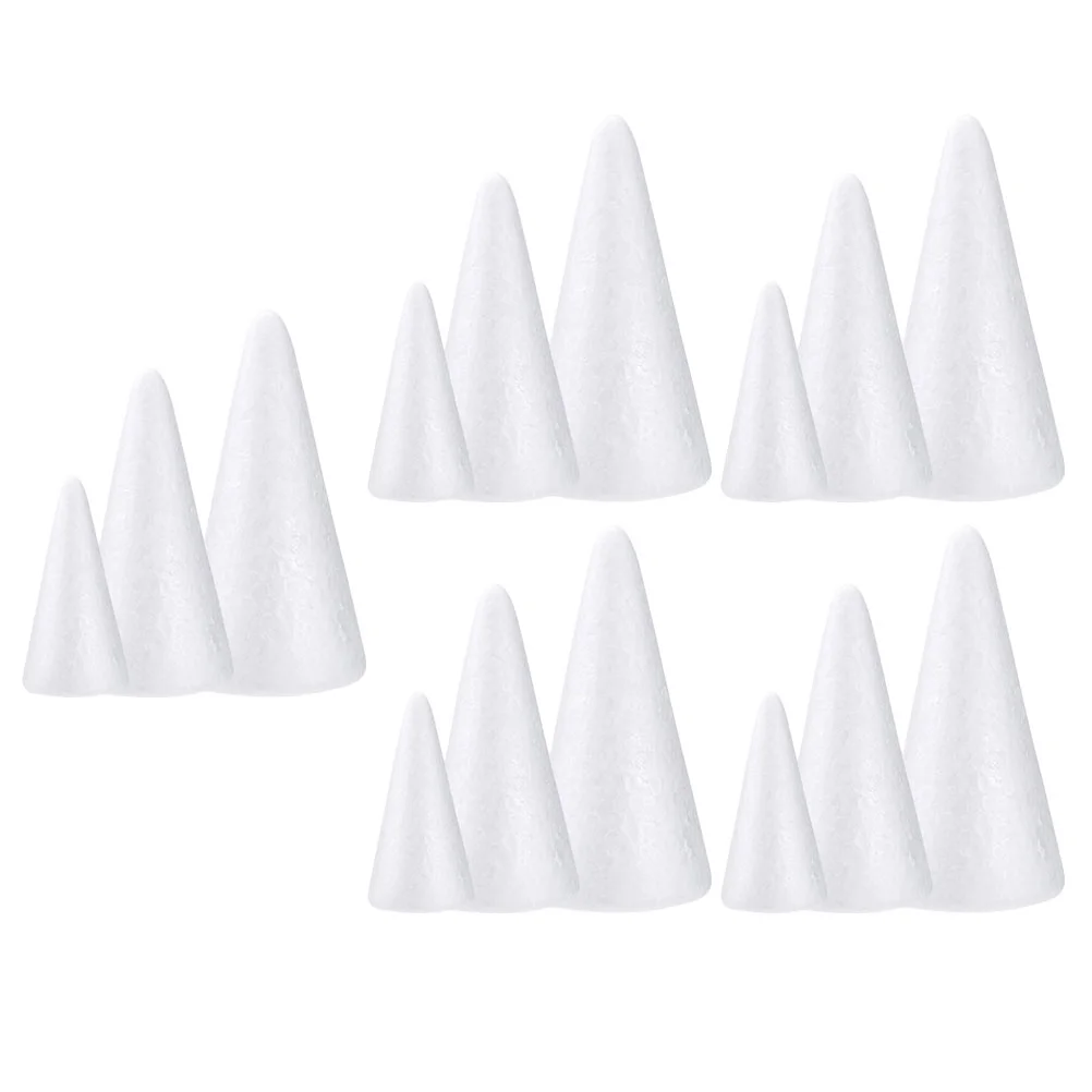 

Foam Tree Cones White Polystyrene Cone Shaped Floral Crafts Cake Towers Christmas Table Centerpiece Diy Flower Arrangement Props