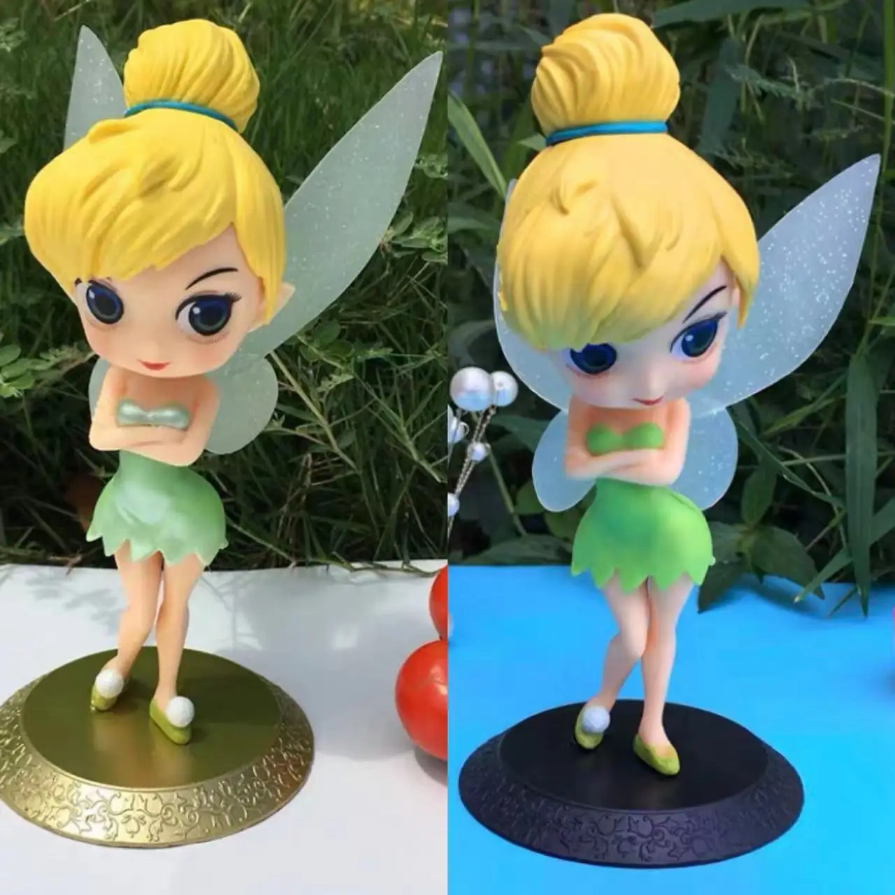 16cm Q Posket Tinkerbell Figure With Base Princess Tinker Bell PVC Action Figure Toys Model For Kids Gifts