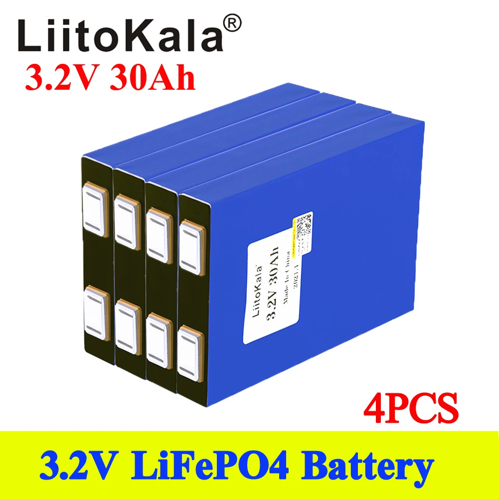 

4 шт. LiitoKala LiFePo4 3,2 V 30AH 5C литиевая батарея для Diy 12V Lifepo4 E-bike E Scooter Wheel Chair AGV автомобиль Гольф-мобиль