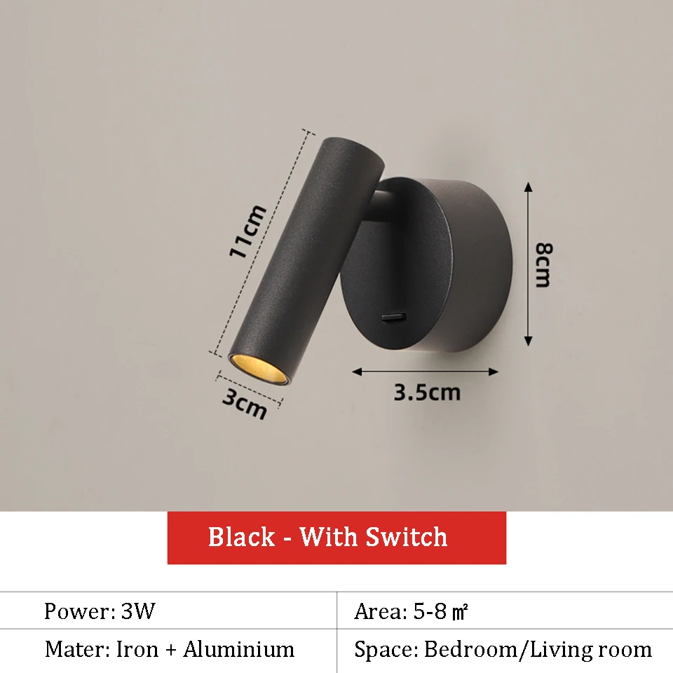 

YooE настенный светильник 3W теплый/холодный белый