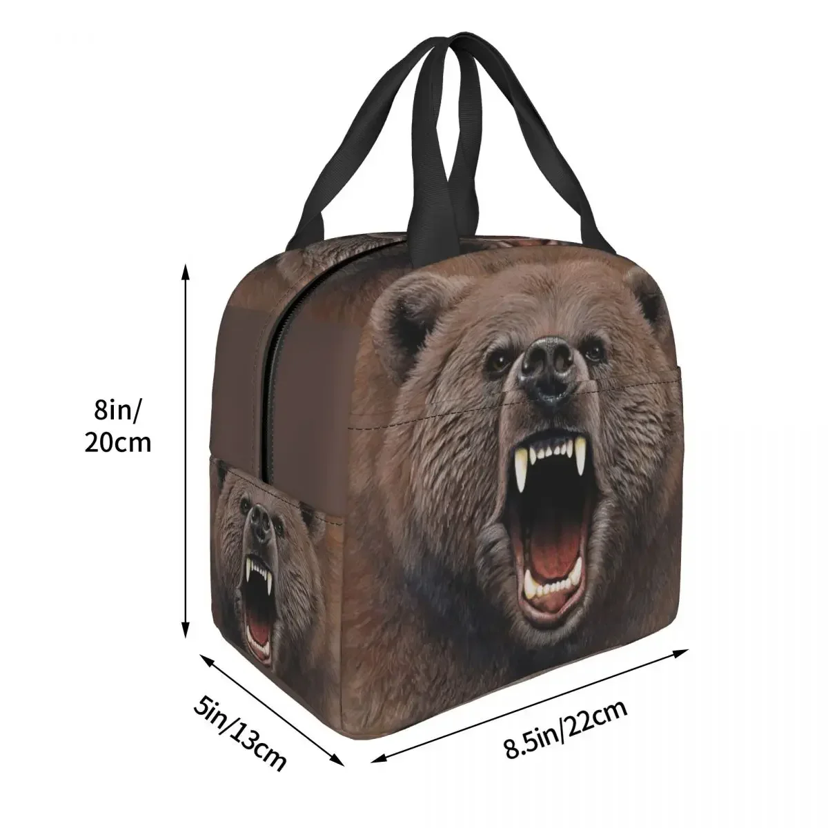 Изолированная сумка для обеда с медведем злого медведя женщин и мужчин