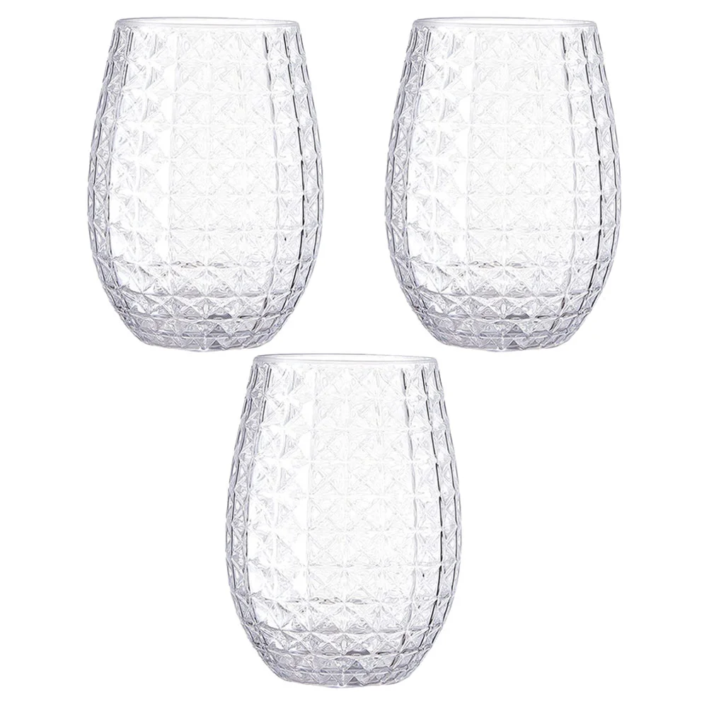 

3 Pcs Disposable Plastic Cups Juice Glass Drinking Red Beverage Glasses The Pet Cocktail