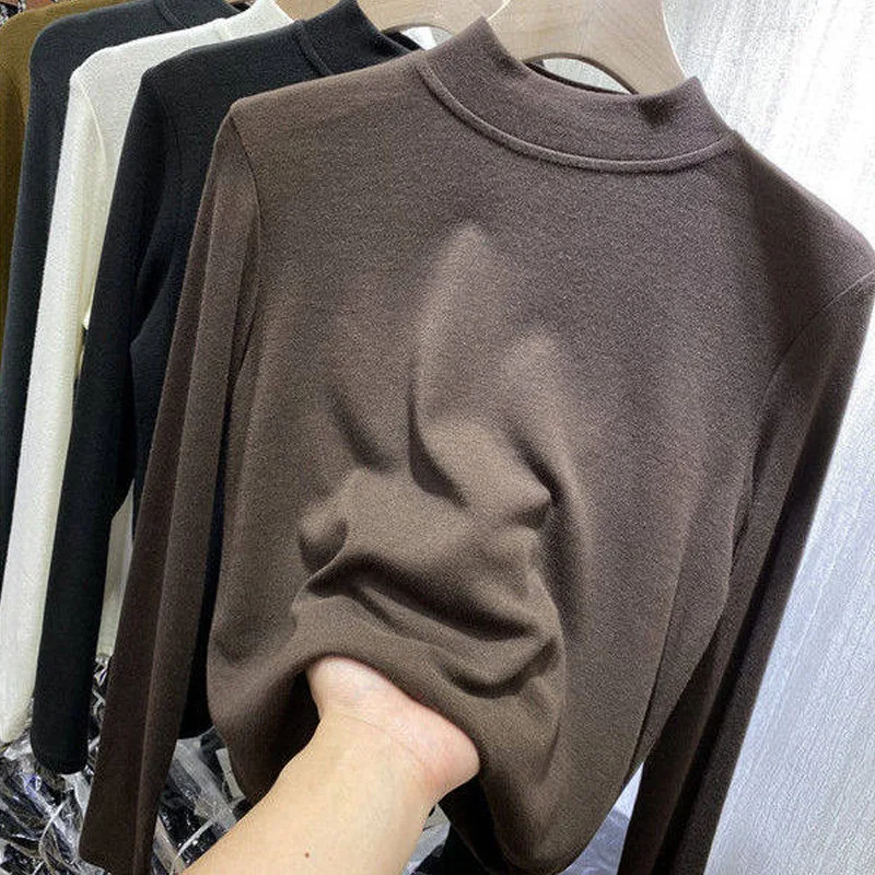 Женская Фланелевая рубашка с длинным рукавом и воротником-стойкой