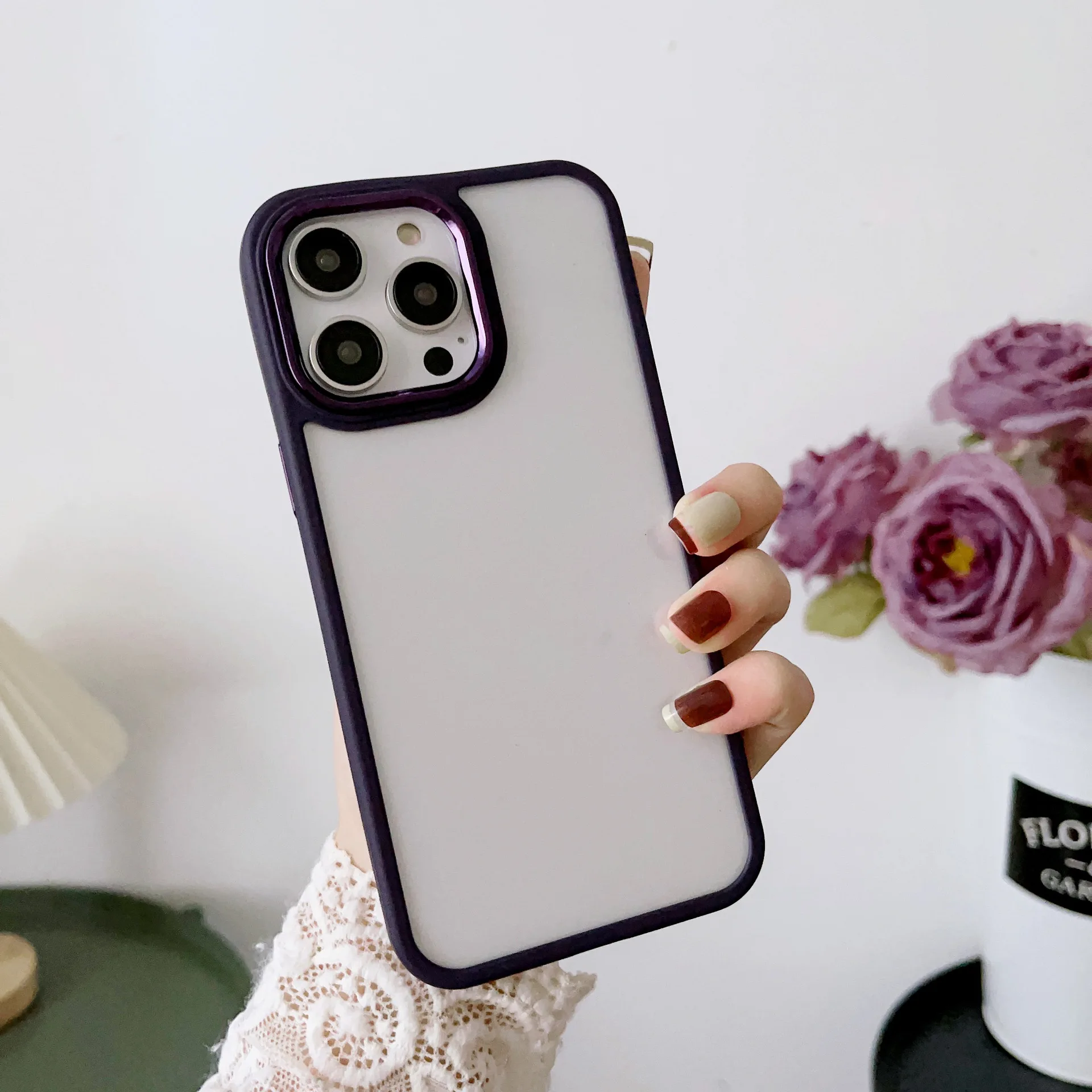 

Lovely Fashionable Iphone12 Pro 13 14 Max X XR Following From Electroplating Acrylic Transparent Soft Shell Case