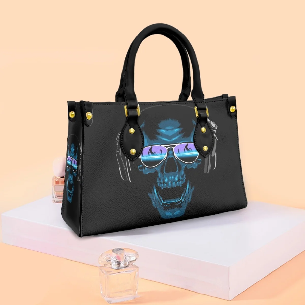 

Cool Skulls Ladies Handbag Lady's Makeup Shoulder Bag Women's Trendy Bags Street Fashion Female Cosmetic Organizer Optional