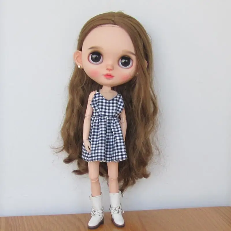 D05-P239 детская игрушка 1/6 Блит ob24 ob27 azone19 шарнирная кукла BJD одежда клетчатое платье