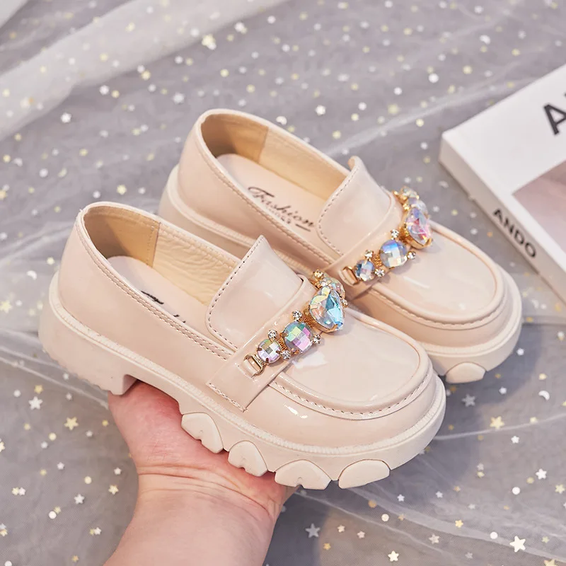 

Girls Black Leather Shoes Children Spring Autumn Sweet Kid's New Girls Princess Shoes Contracted Casual Performance Shoes H185
