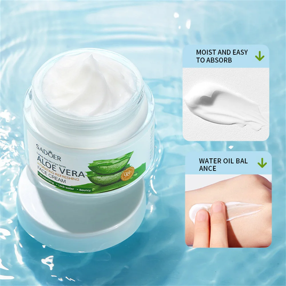 

Aloe Moisturizing Face Cream Hydrating Skin Brighten Tighten Repair Soothe Soften Improve Skin Tone Moist Delicate Skin
