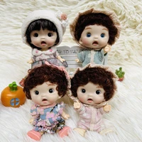 new mini 112 doll cute surprise face boy girl ob11 doll blue green eyeballs with clothes with box 10cm dolls toys gift for girl