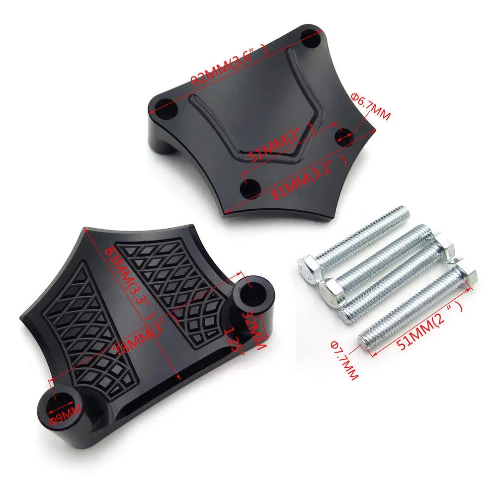 Черные контрастные проставки для крыльев Harley Davidson Baggers 23 26 30 (1-1/4 дюйма 41 мм)