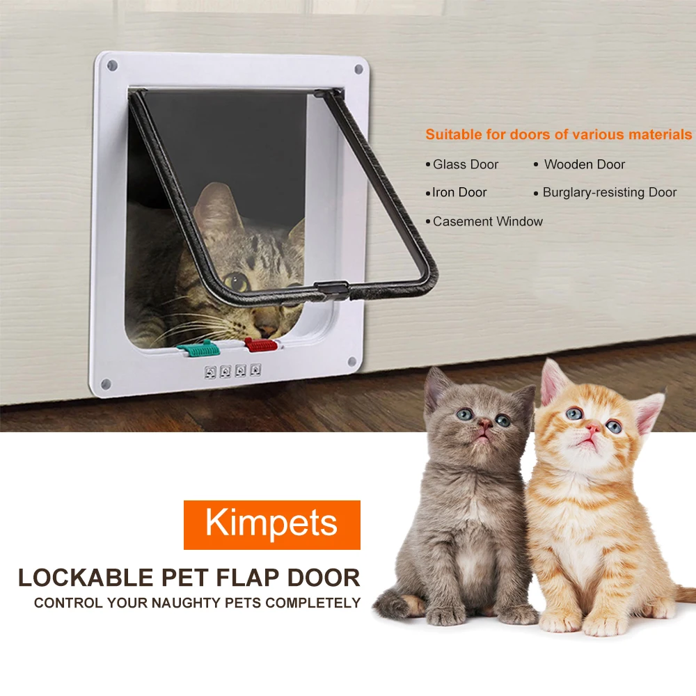 

Запираемая дверь для собак, кошек, котят, охранная откидная дверь из АБС-пластика S/M/L, животные, маленькие домашние питомцы, кошки, собаки, дв...