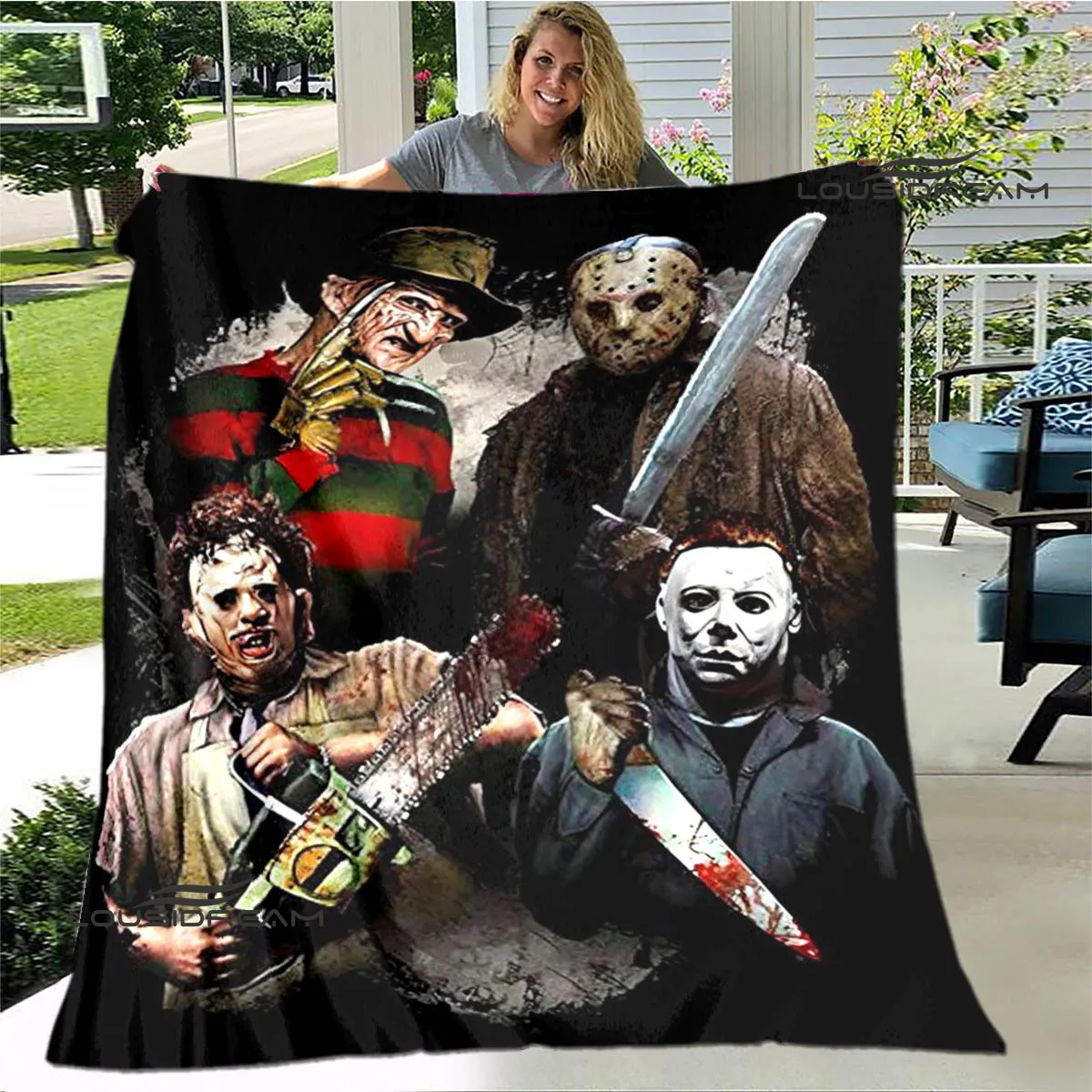 Одеяло с 3D принтом из фильма ужасов теплое Фланелевое мягкое удобное одеяло