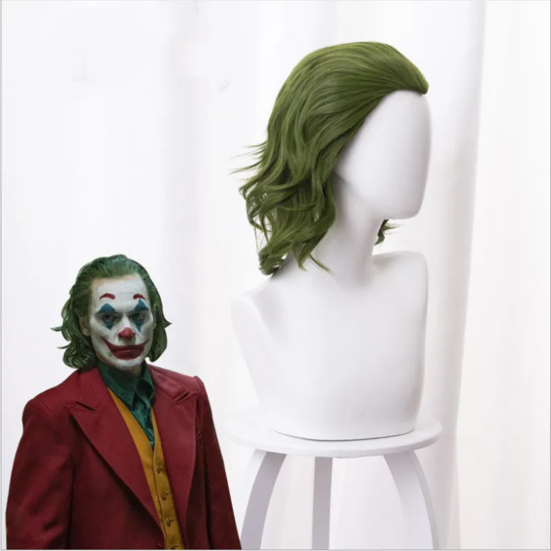 

Movie Joker Origin Clown Joker Wig Cosplay Costume Joaquin Phoenix Arthur Fleck Curly Green Heat Resistant Synthetic Hair