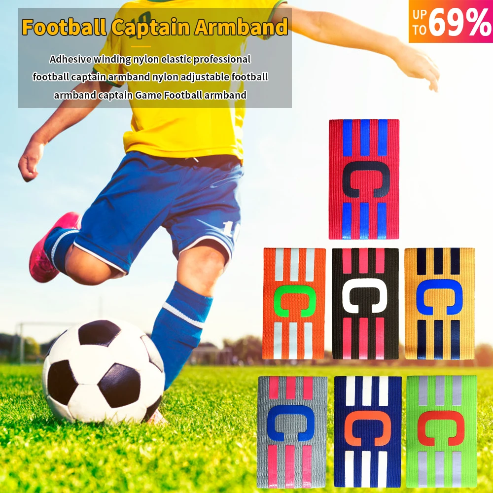 

1PCS Breathable Quick Dry Armguard Football Captain C Armband Armguards Fitness Sports Wears Equipment